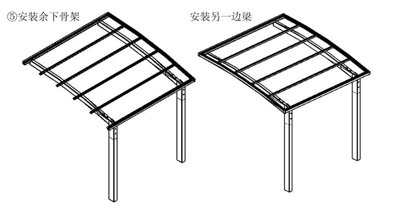 铝合金停车棚安装图4