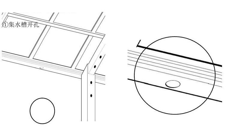 铝合金停车棚水管安装图1
